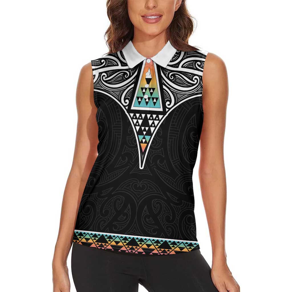 50 Years Kia Kaha Te Reo Maori Women Sleeveless Polo Shirt Ake Ake Ake! - Polynesian Pride