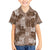 Vintage Hawaii Family Matching Short Sleeve Bodycon Dress and Hawaiian Shirt Hibiscus Mix Hawaiian Quilt Patches - Brown LT7 Son's Shirt Brown - Polynesian Pride