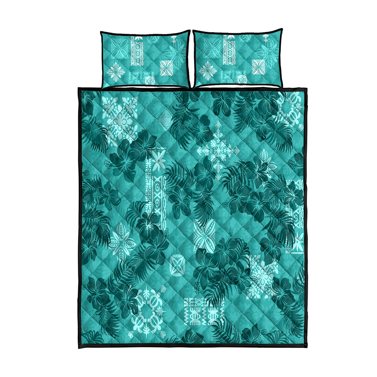 vintage-hawaii-quilt-bed-set-hibiscus-mix-hawaiian-quilt-patches-teal