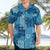 Hawaii Tapa Hawaiian Shirt Hibiscus Mix Hawaiian Quilt Patches - Blue LT7 - Polynesian Pride