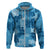 Hawaii Tapa Hoodie Hibiscus Mix Hawaiian Quilt Patches - Blue LT7 Zip Hoodie Blue - Polynesian Pride