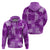 Hawaii Tapa Hoodie Hibiscus Mix Hawaiian Quilt Patches - Violet LT7 - Polynesian Pride