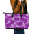 Hawaii Tapa Leather Tote Bag Hibiscus Mix Hawaiian Quilt Patches - Violet LT7 - Polynesian Pride