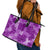 Hawaii Tapa Leather Tote Bag Hibiscus Mix Hawaiian Quilt Patches - Violet LT7 - Polynesian Pride