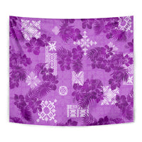 Hawaii Tapa Tapestry Hibiscus Mix Hawaiian Quilt Patches - Violet LT7 - Polynesian Pride