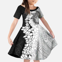 Polynesian Plumeria Lei Family Matching Mermaid Dress and Hawaiian Shirt with Hammerhead Shark