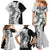 Polynesian Plumeria Lei Family Matching Mermaid Dress and Hawaiian Shirt with Hammerhead Shark
