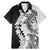 Polynesian Plumeria Lei Family Matching Mermaid Dress and Hawaiian Shirt with Hammerhead Shark