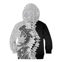 Polynesian Plumeria Lei Kid Hoodie with Hammerhead Shark