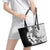 Polynesian Plumeria Lei Leather Tote Bag with Hammerhead Shark