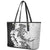 Polynesian Plumeria Lei Leather Tote Bag with Hammerhead Shark