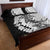 Polynesian Plumeria Lei Quilt Bed Set with Hammerhead Shark