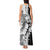 Polynesian Plumeria Lei Tank Maxi Dress with Hammerhead Shark