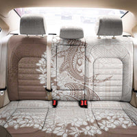 Polynesian Beige Plumeria Lei Back Car Seat Cover with Hammerhead Shark