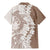 Polynesian Beige Plumeria Lei Family Matching Mermaid Dress and Hawaiian Shirt with Hammerhead Shark