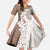 Polynesian Beige Plumeria Lei Family Matching Short Sleeve Bodycon Dress and Hawaiian Shirt with Hammerhead Shark