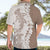 Polynesian Beige Plumeria Lei Hawaiian Shirt with Hammerhead Shark