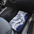 Polynesian Navy Blue Plumeria Lei Car Mats with Hammerhead Shark