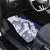 Polynesian Navy Blue Plumeria Lei Car Mats with Hammerhead Shark