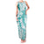 Polynesian Teal Plumeria Lei Family Matching Tank Maxi Dress and Hawaiian Shirt with Hammerhead Shark