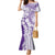 Polynesian Purple Plumeria Lei Family Matching Mermaid Dress and Hawaiian Shirt with Hammerhead Shark