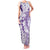 Polynesian Purple Plumeria Lei Family Matching Tank Maxi Dress and Hawaiian Shirt with Hammerhead Shark