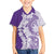 Polynesian Purple Plumeria Lei Hawaiian Shirt with Hammerhead Shark