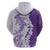 Polynesian Purple Plumeria Lei Hoodie with Hammerhead Shark