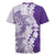 Polynesian Purple Plumeria Lei Rugby Jersey with Hammerhead Shark