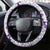 Polynesian Purple Plumeria Lei Steering Wheel Cover with Hammerhead Shark