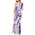 Polynesian Purple Plumeria Lei Tank Maxi Dress with Hammerhead Shark