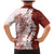 Polynesian Crimson Plumeria Lei Family Matching Mermaid Dress and Hawaiian Shirt with Hammerhead Shark