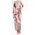 Polynesian Crimson Plumeria Lei Family Matching Tank Maxi Dress and Hawaiian Shirt with Hammerhead Shark