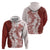 Polynesian Crimson Plumeria Lei Hoodie with Hammerhead Shark