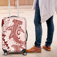 Polynesian Crimson Plumeria Lei Luggage Cover with Hammerhead Shark LT7 Red - Polynesian Pride