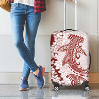 Polynesian Crimson Plumeria Lei Luggage Cover with Hammerhead Shark LT7 - Polynesian Pride