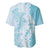 Polynesian Turquoise Plumeria Lei Baseball Jersey with Hammerhead Shark