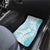 Polynesian Turquoise Plumeria Lei Car Mats with Hammerhead Shark