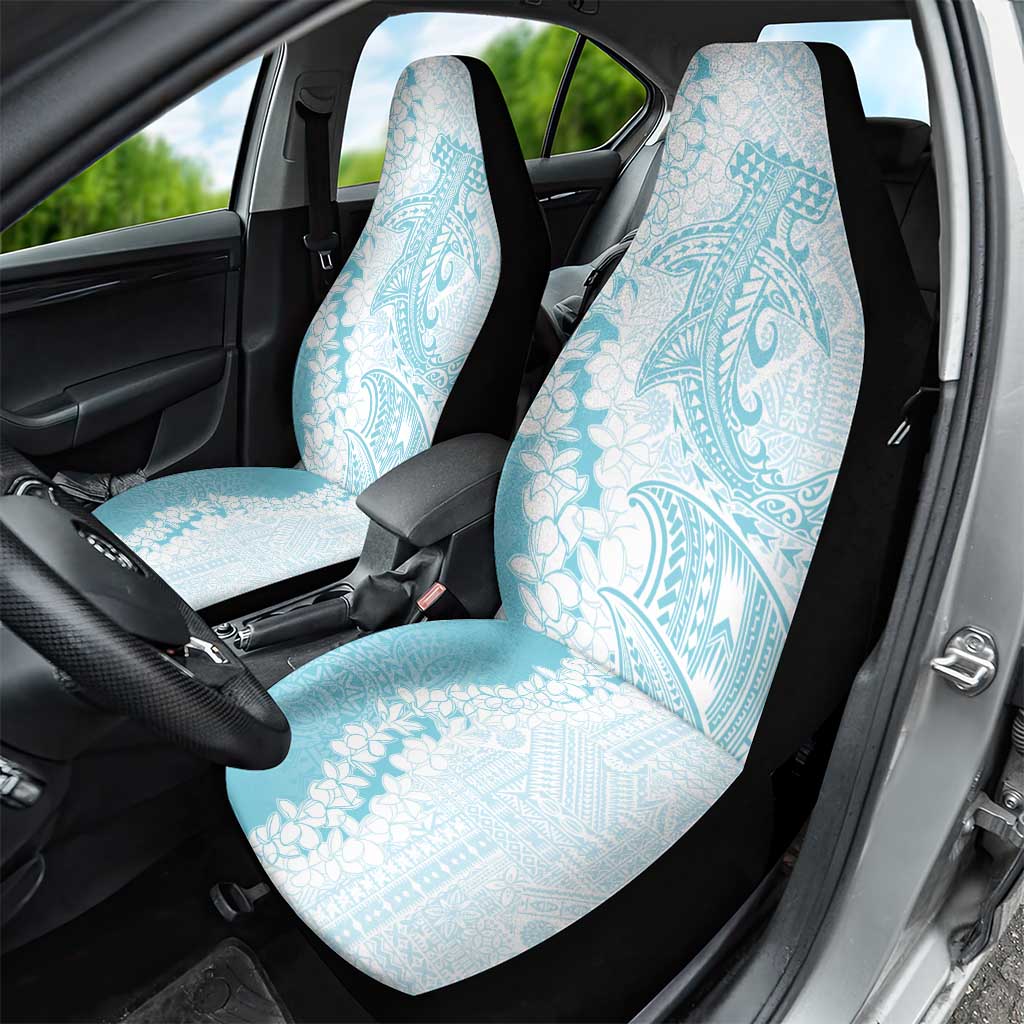 Polynesian Turquoise Plumeria Lei Car Seat Cover with Hammerhead Shark LT7 - Polynesian Pride