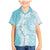 Polynesian Turquoise Plumeria Lei Family Matching Mermaid Dress and Hawaiian Shirt with Hammerhead Shark