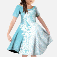 Polynesian Turquoise Plumeria Lei Family Matching Tank Maxi Dress and Hawaiian Shirt with Hammerhead Shark