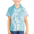 Polynesian Turquoise Plumeria Lei Hawaiian Shirt with Hammerhead Shark