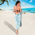 Polynesian Turquoise Plumeria Lei Sarong with Hammerhead Shark