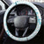 Polynesian Turquoise Plumeria Lei Steering Wheel Cover with Hammerhead Shark