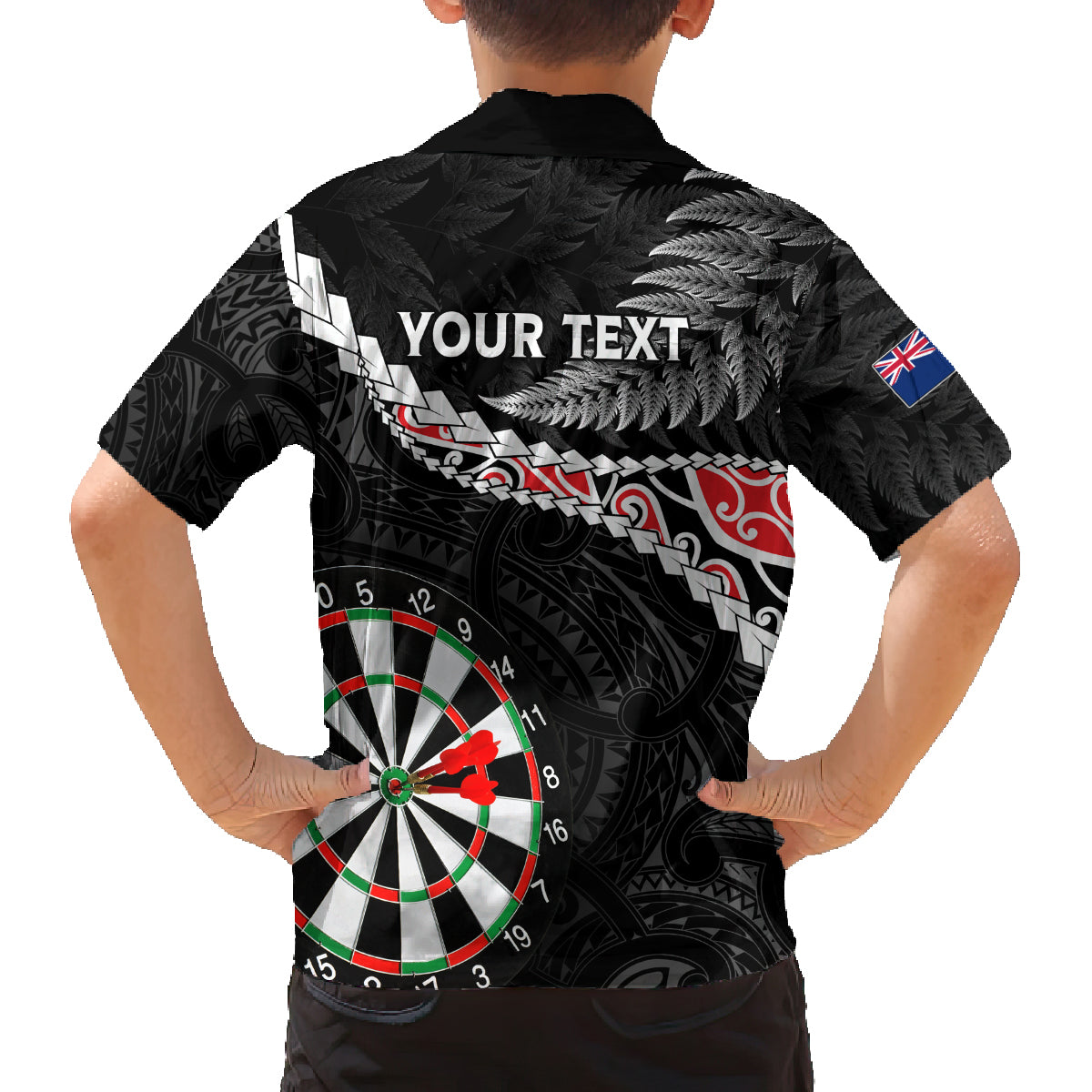 Personalised New Zealand Darts Family Matching Off Shoulder Maxi Dress and Hawaiian Shirt Maori Manaia LT7 - Polynesian Pride