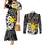 Philippines Sampaguita Personalised Couples Matching Mermaid Dress and Long Sleeve Button Shirt Women's Day LT7 Black - Polynesian Pride