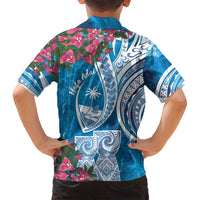 Hafa Adai Guam Family Matching Long Sleeve Bodycon Dress and Hawaiian Shirt Crystal Waves LT7 - Polynesian Pride