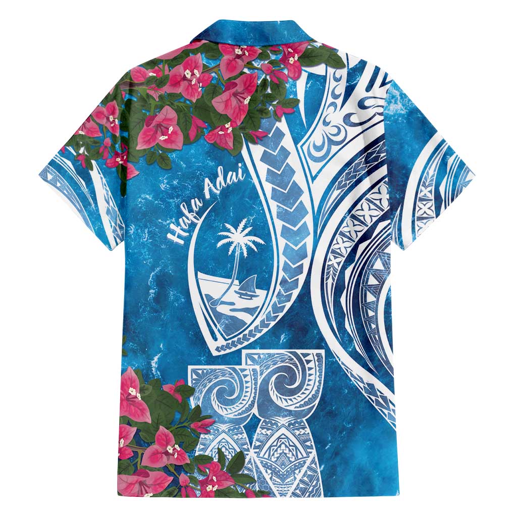 Hafa Adai Guam Family Matching Long Sleeve Bodycon Dress and Hawaiian Shirt Crystal Waves LT7 - Polynesian Pride