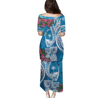 Hafa Adai Guam Family Matching Puletasi and Hawaiian Shirt Crystal Waves