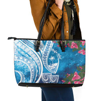 Hafa Adai Guam Leather Tote Bag Crystal Waves